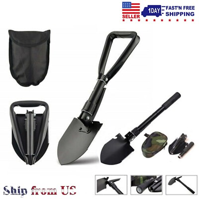 #ad #ad Military Folding Shovel Folding Collapsible Camping Garden Entrenching Tool $8.54