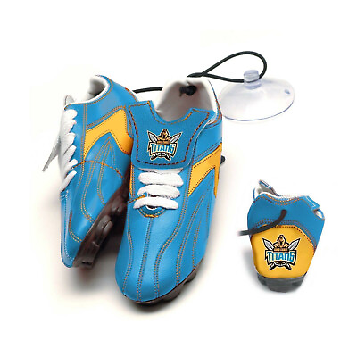 #ad 122343 GOLD COAST TITANS NRL WINDOW SUCTION CUP HANGING FOOTBALL BOOTS SHOES AU $14.99