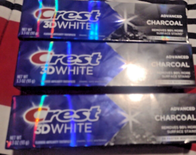 #ad 3x Crest 3D White Advanced Charcoal Fluoride Toothpaste 3.3 Oz FREE SHIPPING USA $19.88