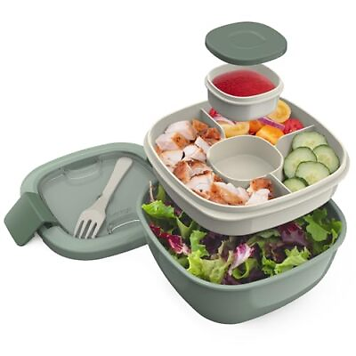 #ad Bentgo® Salad Stackable Lunch Container with Large 54 oz Salad Bowl 4 Compart $21.98