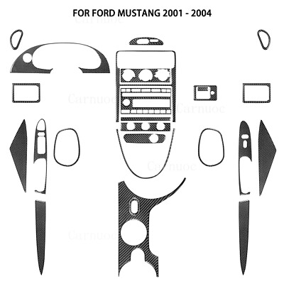 25pcs For Ford Mustang 2001 04 Carbon Fiber Whole Car Interior Trim Set $179.68