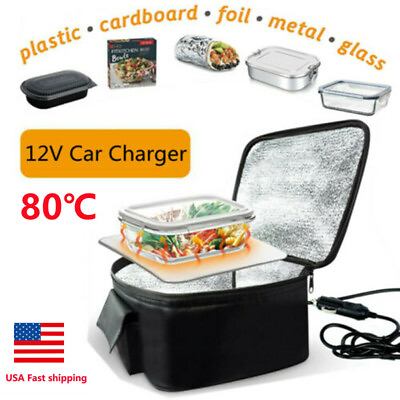 12V Portable Food Heating Lunch Box Electric Heater Warmer Bag with Car Charger $23.99