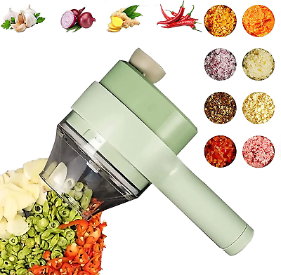 4in1 Portable Vegetable Cutter Set Wireless Electric Food Processor Kitchen Tool $16.89