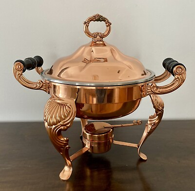 #ad Copper Chafing Dish Ornate 2 Qt Gorgeous $149.87