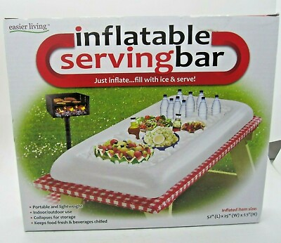 Inflatable Serving Bar Salad Buffet 52 X 25 X 5.5 inch Inflate Fill w Ice Serve $17.39