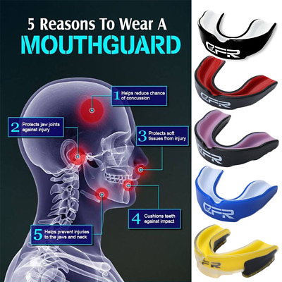 CFR Gel Gum Mouth Guard Shield Case Teeth Grinding Boxing MMA Sports MouthPiece $6.39