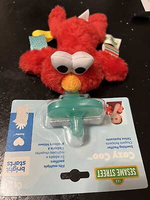 #ad Bright Starts Sesame Street Plush Elmo Cozy Coo Soothing Pacifier New $12.99
