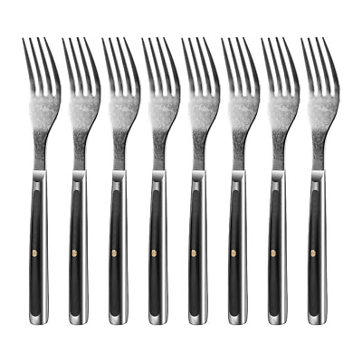 #ad #ad 8PCS Fork Set Salad Table Forks Metal Damascus Steel Flatware Steak Cutlery $295.98