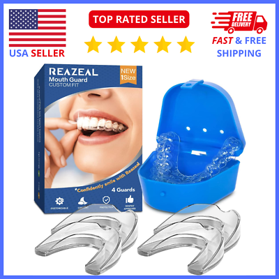 #ad 4 pack Mouth Guards for Grinding Teeth at Night: Night Mouth Guard for Teeth $13.78