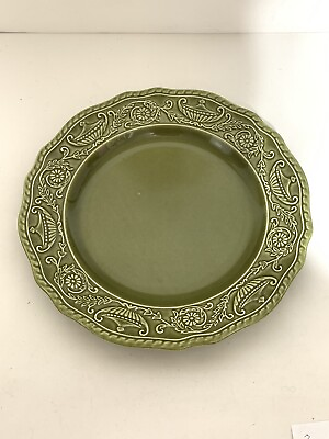 Canonsburg Pottery plates 2 green ironstone Regency pattern 55￼ $14.00