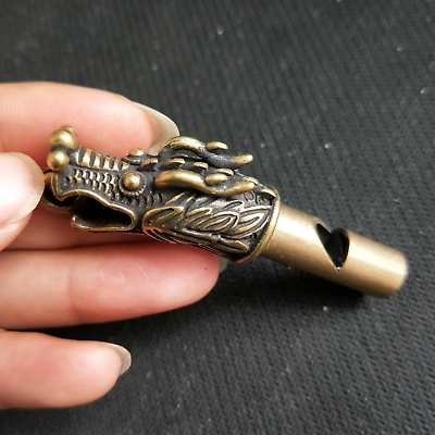 #ad #ad Exquisite Chinese Pure copper Hand Carved Dragon statue Loud Whistle $4.19