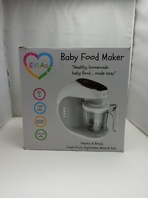#ad EVLA#x27;s Baby Food Maker Baby Food Processor Blender Grinder Steamer White Used $45.00
