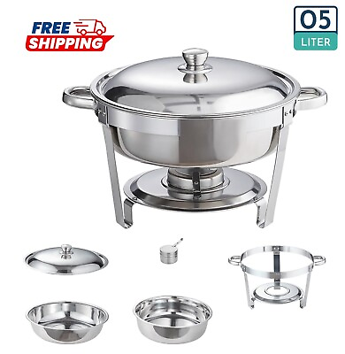 #ad #ad 5L Stainless Steel Chafing Dish Set Pan Buffet Food Warmer $74.99