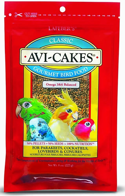 Avi Cakes Gourmet Bird Food for Parakeets Cockatiels Lovebirds amp; Conures 8 $9.99