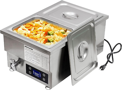 #ad 110V 2 Pan Commercial Food Warmer with Digital Display Temp 6 Inch Deep 2000W E $232.86