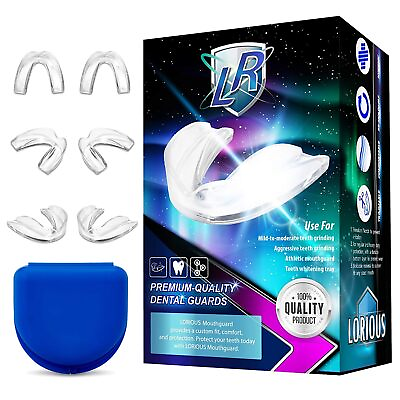 #ad Mouthguard One Size Fits All Premium Set of 6 BPA Free Moldable Customizab... $34.38