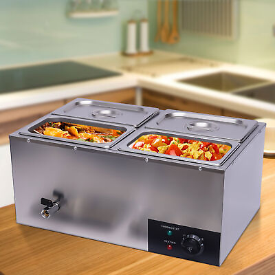 #ad 16L 4 Pan Commercial Food Warmer 600W Electric Countertop Buffet Warmer USA $115.90