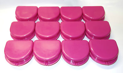 12 Dental Orthodontic Retainer Denture Mouth Guard Case Bleach Cranberry $11.99