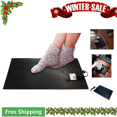 #ad Large Portable Electric Foot Warmer Heated Rubber Mat for Home Office Gar... $86.99