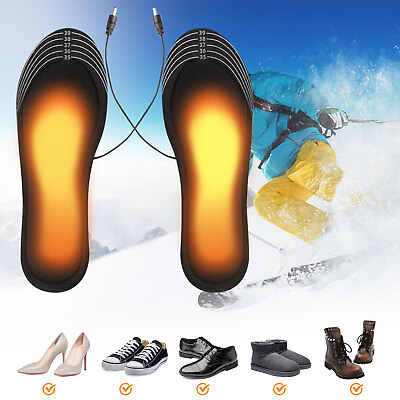 #ad USB Electric Heated Shoe Insoles Sock Feet Heater Foot Pads Warmer Winter Insole $5.96