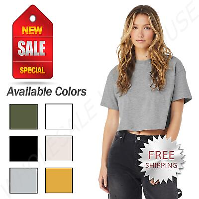 #ad Bella Canvas Womens Jersey Cropped Streetwear Style T Shirt 6482 $10.85