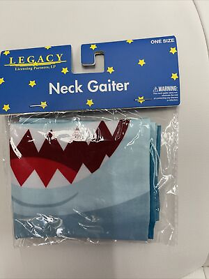#ad #ad Neck Gaiter Blue Monster Mouth Cover Print Scary Teeth Fun Fabric Cloth Mask $7.00