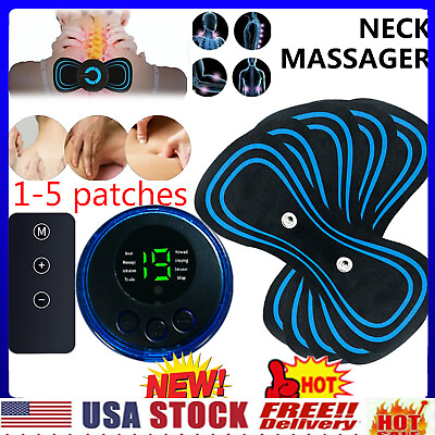 Portable EMS Mini Electric Neck Back Massager Cervical Massage Patch Stimulator $5.66