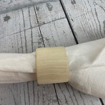 Natural Wood Napkin Rings Set of 4 Minimalist Cottagecore Dinner Party Holders $12.00