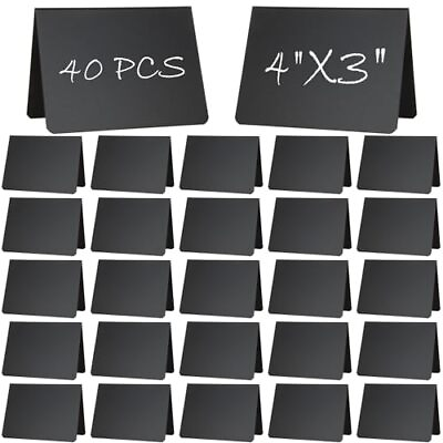 #ad 40 Pcs Mini Chalkboard Signs for Food 4 x 3 Inch Food Labels for Party Buffet... $25.57