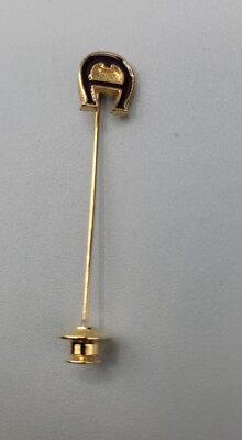 #ad Vintage Etienne Aigner Enamel Gold Tone Metal Horse Shoe Stick Pin $21.25