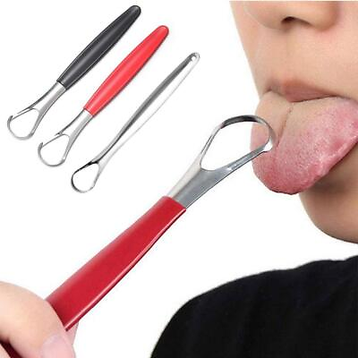 #ad Tongue Scraper Cleaner StainlessSteel Bad Breath for Dental Oral Care Tool $1.01
