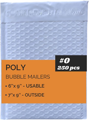 #ad #ad Poly Bubble Mailers #0 6x9 Inch 250 Pack Adhesive Padded EnvelopesSelf Seal $44.25