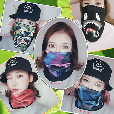 Shark Mouth Camo Cycling Half Face Mask Mouth Neck Gaiter Cover Scarf Camouflage $6.99