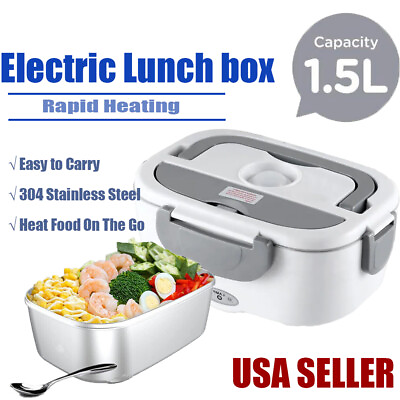 #ad 12V 110V Food Warmer for Car Outdoor Electric Lunch Box Food Heater for Work $34.77