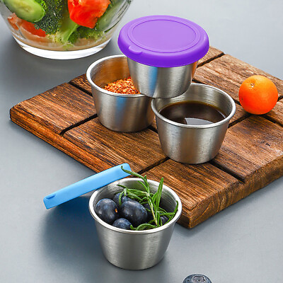 #ad #ad 1pcs Salad Dressing Container To Go Reusable Stainless Steel Sauce Cups $7.89