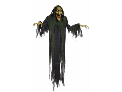 #ad Old Hag Green Witch Hanging Animated Prop Halloween Haunted House Light Sound $67.99