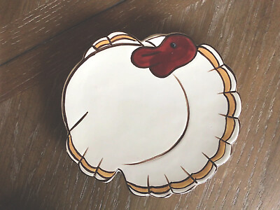 #ad Pottery Barn Turkey Accent Appetizer Serving Plate 75’ $17.94