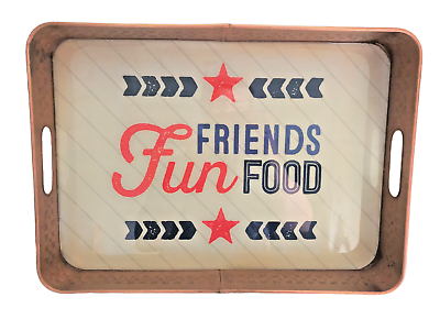 #ad Hallmark Serving Tray Barbecue Party Friends Fun Food Copper Tone 4th of July C $34.99