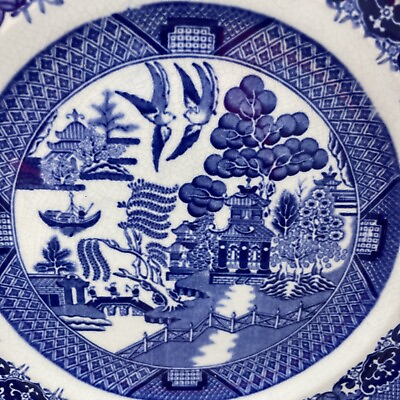 Semi Vitreous Buffalo Pottery Blue Willow Pattern #1909 Plate 8 1 4” $16.99