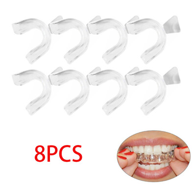 #ad 8PCS Silicone Mouth Guard Night Sleep Teeth Clenching Grinding Dental Bite $6.49