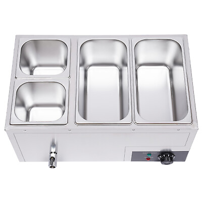 4 pan Commercial Buffet Food Warmer Intelligent Thermal Soup Bain Marie Pool NEW $125.00