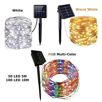 Outdoor Waterproof Copper Wire Solar String Lights LED Garden Xmas Party Decor $18.99