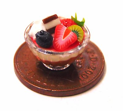 #ad #ad Mixed Fruit Salad In A 1.3cm Plastic Dish Tumdee 1:12 Scale Dolls House Dessert GBP 1.90