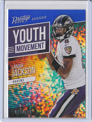 2020 Prestige Football Youth Movement Blue #15 Lamar Jackson Ravens 299 $24.95