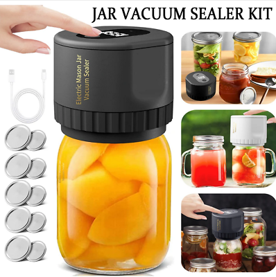 #ad Electric Mason Jar Vacuum Sealer Kit For Wide Mouth And Regular Mouth Mason Jars $19.99