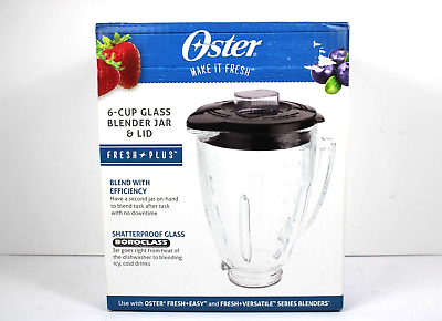 Oster Blender 6 Cup Glass Jar Pitcher Replacement Lid amp; Jar New In Box $29.99