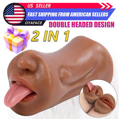 #ad Male Masturbator Realistic Mouth Pussy Vagina Blowjob Stroker Sex Toys for Men $14.99