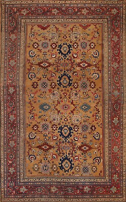 #ad #ad Pre 1900 Antique Vegetable Dye Sultanabad Area Rug 9#x27;x12#x27; Handmade Gold Carpet $9799.00