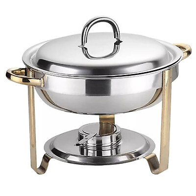 #ad 4L Stainless Steel Chafer Buffet Chafing Dish Set Catering Pans Food Warmer Lid $24.00