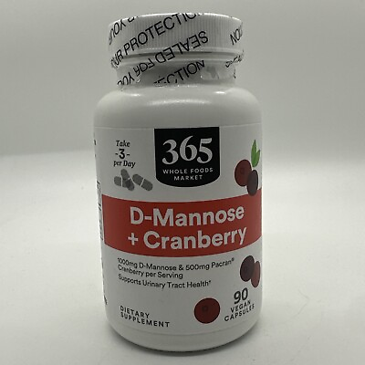 #ad 365 Whole Foods Market D Mannose Cranberry 90 Vegan Capsules EXP:10 2025 $19.99